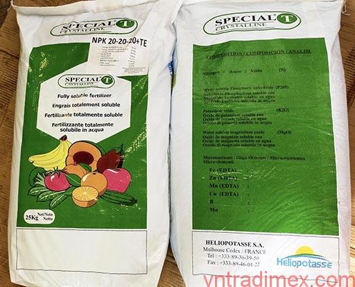 Ph&acirc;n b&oacute;n NPK 20-20-20 +TE cao cấp tại H&oacute;a Chất VNT